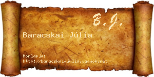 Baracskai Júlia névjegykártya